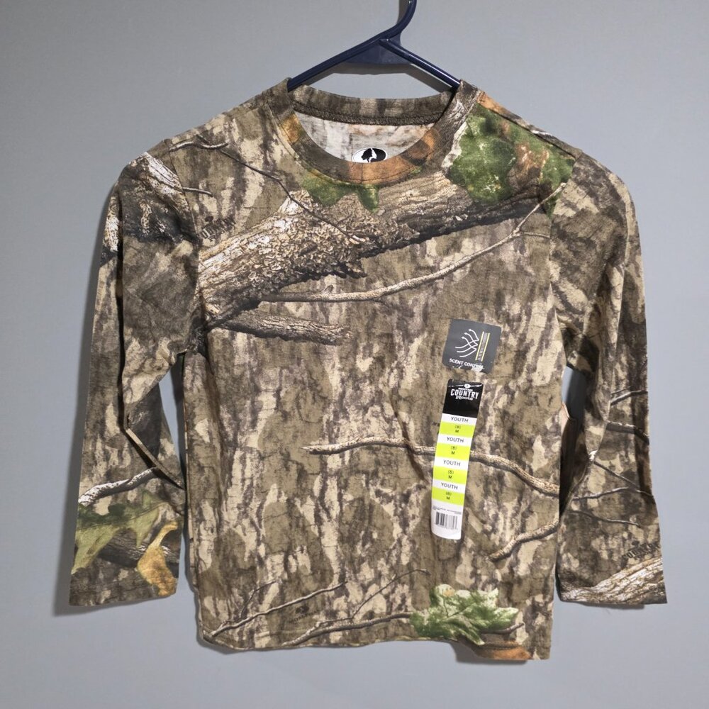 NWT Mossy Oak Camo youth Long Sleeves Tee Shirt Size M (8)